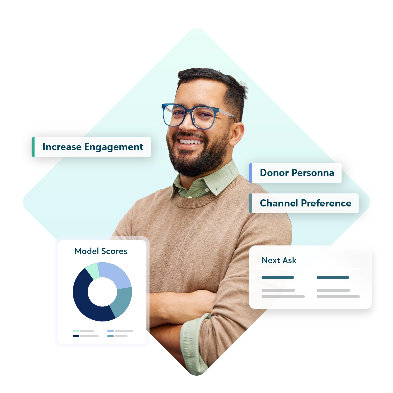 Middle-aged man using AI insights to segment audiences and improve engagement